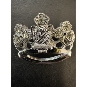 Vintage Beta Sigma Phi Queen Crown Sorority Pin with Seven Prong Set